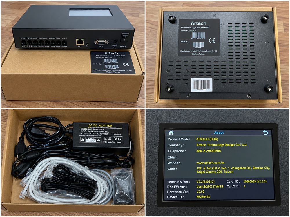Mở hộp thiết bị ghi âm điện thoại artech ad04lh