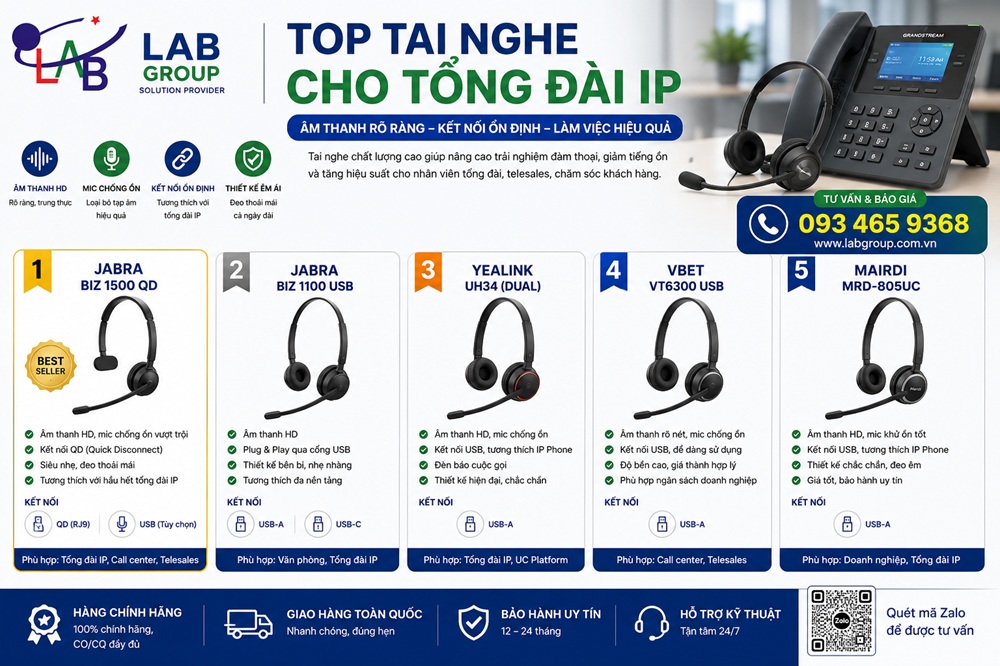 Top tai nghe cho tổng đài IP